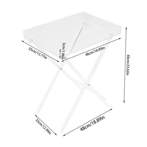 Orren Ellis MollyRose Modern Clear Acrylic Folding Tray Table for